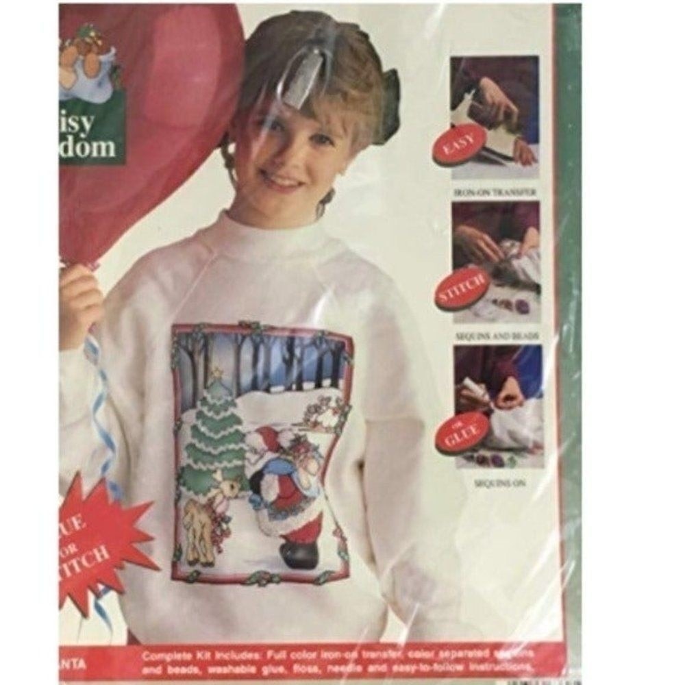 Daisy Kingdom Sweatshirt Decorating Kit‎ Multicolor Santa Holiday DIY Christmas
